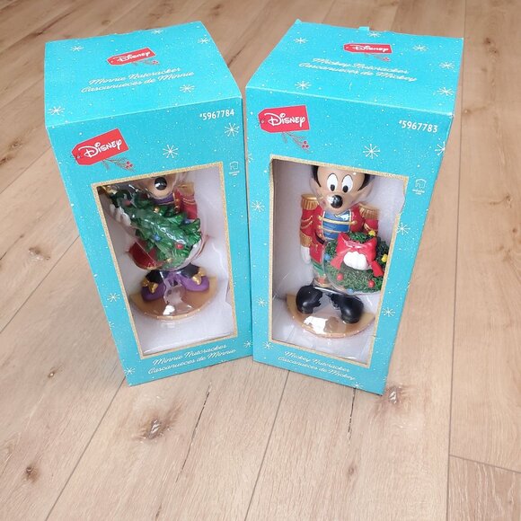 Disney Mickey & Minnie Mouse Large 15" Nutcracker Holiday Christmas Decor Set - Picture 1 of 16
